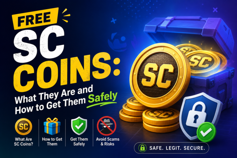 Free SC Coins: What They Are and How to Get Them Safely Mobile screen displaying sweepstakes casino rewards with free SC Coins promotion