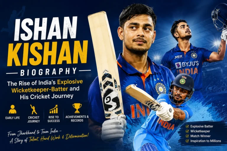 Ishan Kishan batting for India during an international cricket match