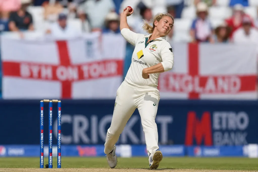 Ashleigh Gardner's Greatest Match-Winning Performances Ashleigh Gardner bowling during the 2023 Women's Ashes Test against England