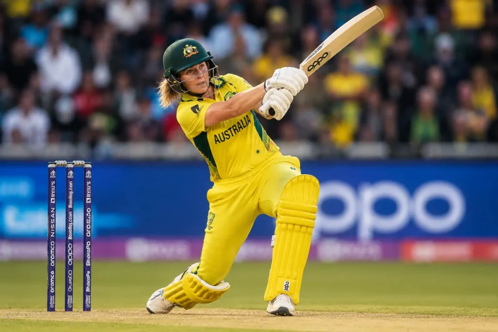 Ashleigh Gardner's Greatest Match-Winning Performances Ashleigh Gardner playing an attacking shot for Australia in an ODI match
