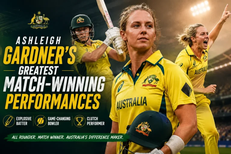 Ashleigh Gardner’s Greatest Match-Winning Performances Ashleigh Gardner celebrating after taking a wicket for Australia in international cricket