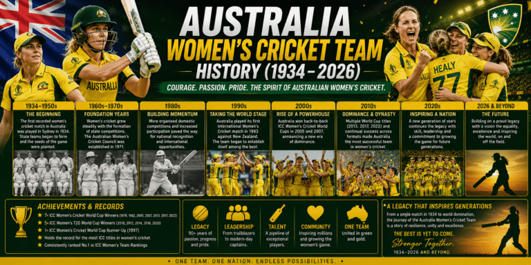 Australia Women’s Cricket Team History (1934–2026): Timeline, ICC Titles and Greatest Players Australia Women's Cricket Team History (1934–2026) Timeline,