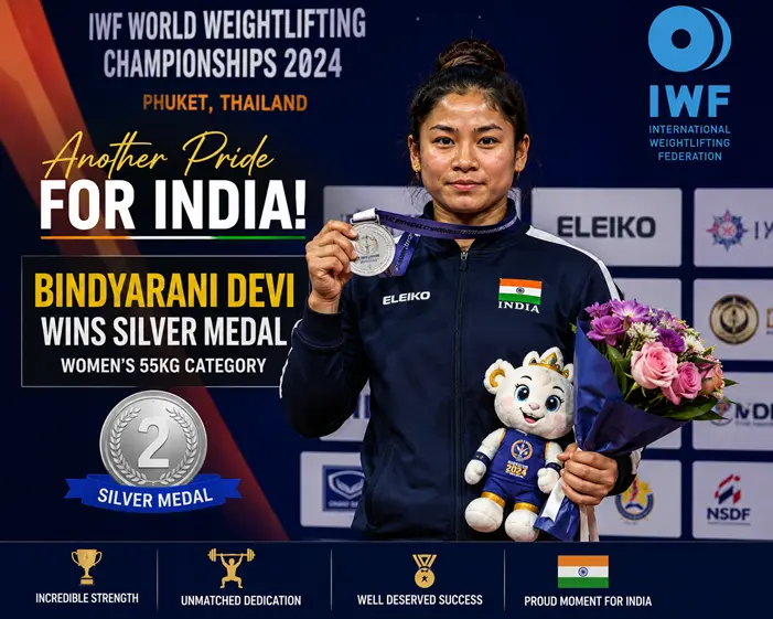CWG 2026 Bindyarani Devi: Indian Weightlifter Wins Historic Fifth Commonwealth Games Medal CWG 2026 Bindyarani Devi: Bindyarani Devi celebrates after winning fifth Commonwealth Games medal at Glasgow 2026