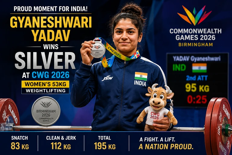 CWG 2026 Gyaneshwari Yadav: Indian Weightlifter Wins India’s Third Silver Gyaneshwari Yadav wins silver at CWG 2026 women's 53kg weightlifting
