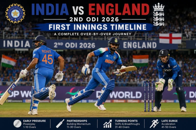 India National Cricket Team vs England Cricket Team Timeline: 2nd ODI 2026 First Innings India National Cricket Team vs England Cricket Team Timeline: 2nd ODI 2026 First Innings