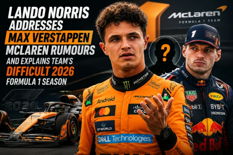 Lando Norris Addresses Max Verstappen McLaren Rumours and Explains Team’s Difficult 2026 Formula 1 Season Lando Norris speaking ahead of the British Grand Prix about McLaren's 2026 Formula 1 season