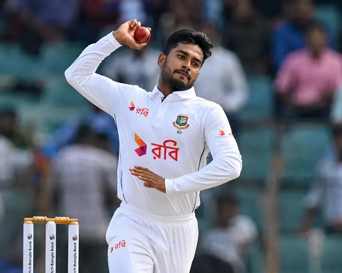 Mehidy Hasan Miraz Biography: From Khulna’s Dusty Grounds to Bangladesh’s Match-Winning All-Rounder Mehidy Hasan Miraz celebrating after taking a wicket for Bangladesh in a Test match.