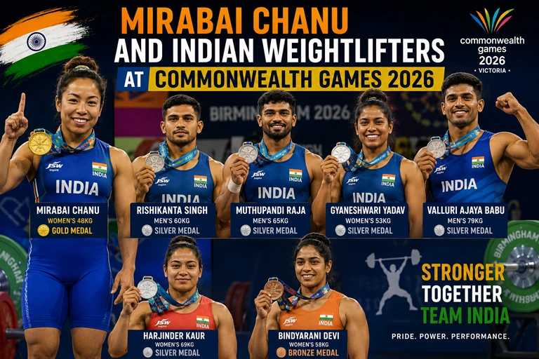 Indian Medalists at Commonwealth Games 2026: Complete List, Medals & Achievements Mirabai Chanu and Indian weightlifters at Commonwealth Games 2026