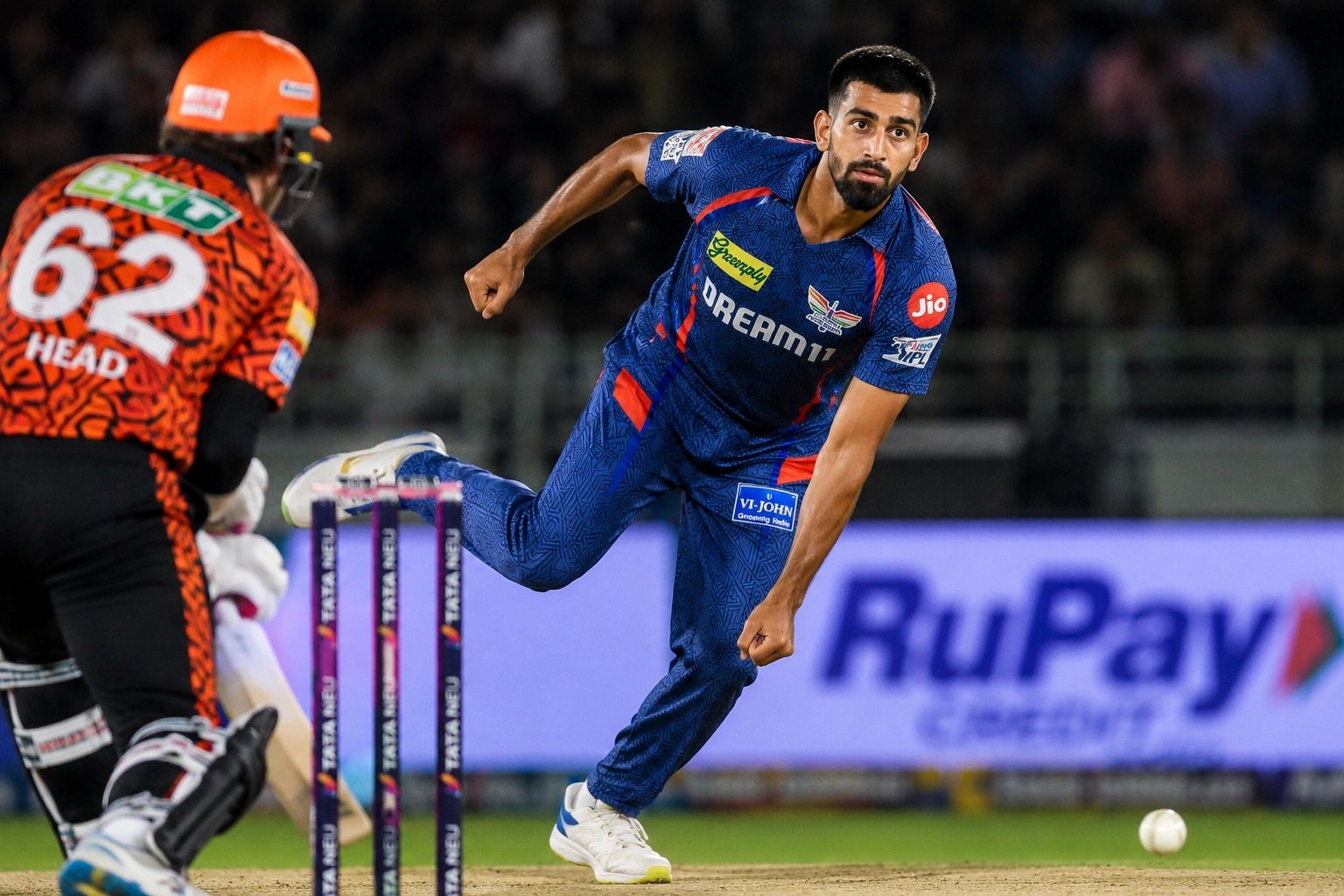 Prince Yadav Biography: From Delhi's Tennis-Ball Grounds to the IPL Spotlight Prince Yadav bowling a yorker for Lucknow Super Giants against Travis Head in IPL