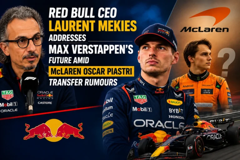 Red Bull CEO Laurent Mekies Addresses Max Verstappen’s Future Amid McLaren Oscar Piastri Transfer Rumours Max Verstappen with Red Bull CEO Laurent Mekies during the 2026 Austrian Grand Prix weekend