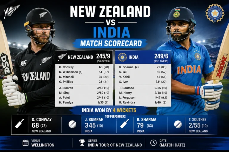India National Cricket Team vs Australian Men’s Cricket Team Match Scorecard: Rivalry, Records & Memorable Encounters India and New Zealand players during international cricket match