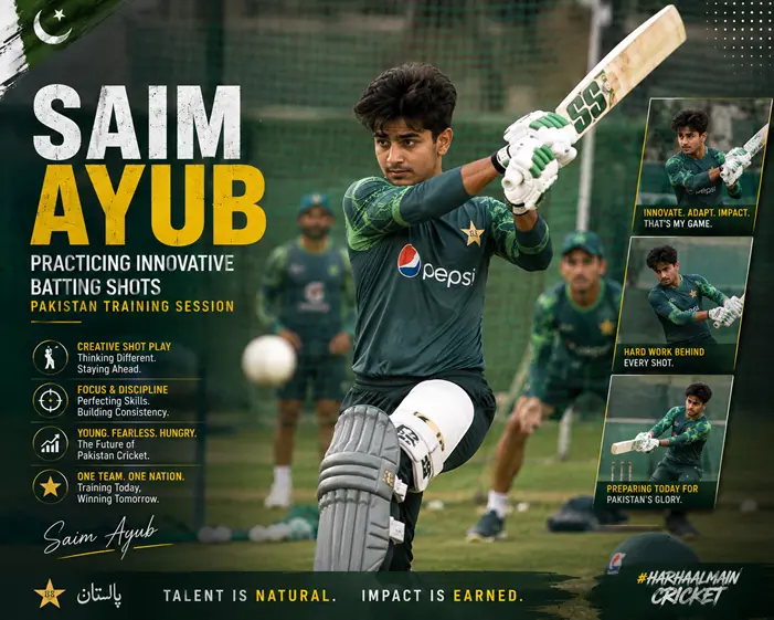 How the 'No-Look Shot' Became Saim Ayub's Signature Stroke Saim Ayub attacking fast bowlers with innovative batting shots